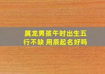 属龙男孩午时出生五行不缺 用辰起名好吗